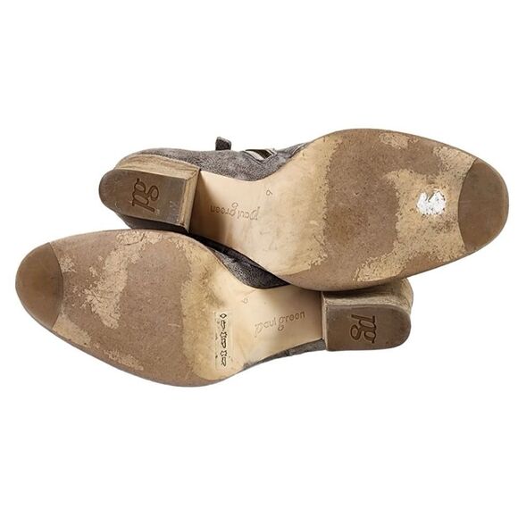 PAUL GREEN- Malibu Sliced Metallic Zip Bootie Chunky Nubuck Smoke, EU 6/ US 8.5 - Picture 10 of 13